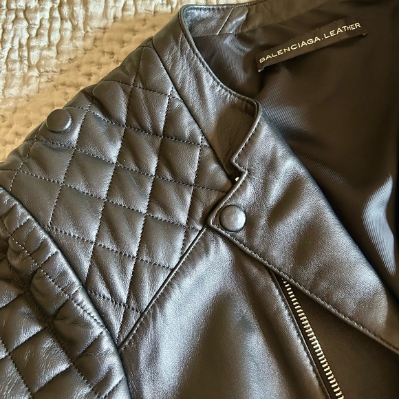 Balenciaga Black Quilted Leather Jacket - Picture 10 of 10
